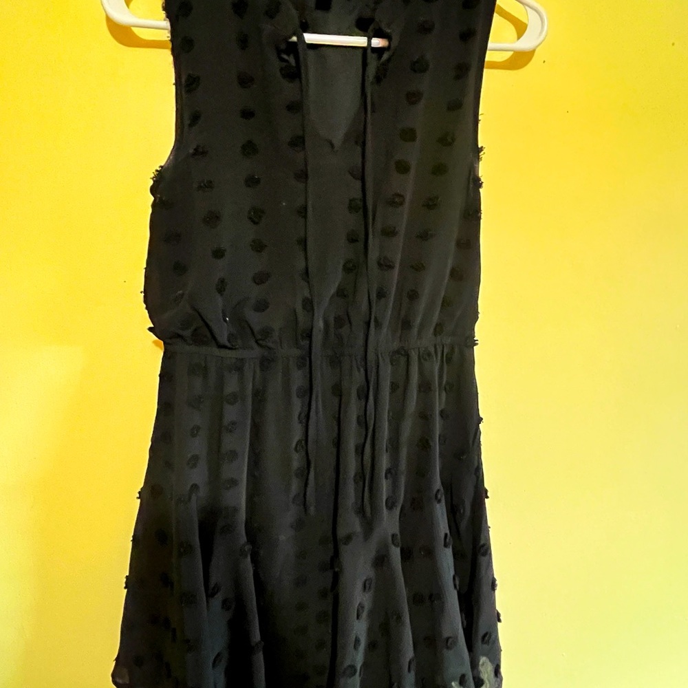 Black polka dot dress